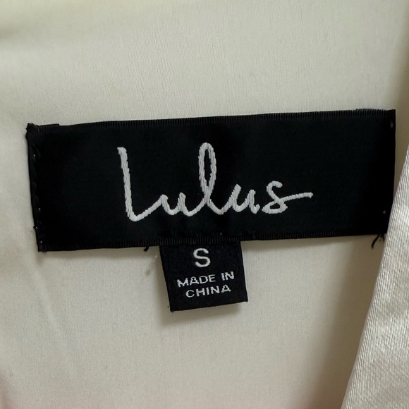 Lulu's White Satin Belted Long-Sleeve Dress - Picture 4 of 5